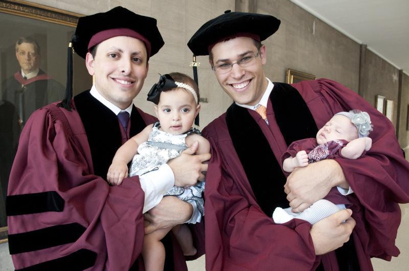 Avraham and Aaron Katz took part in a smaller hooding ceremony offered June 8.