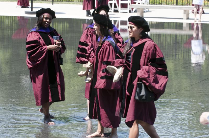 The reflecting pool provided a much-needed cool-off. The reflecting pool provided a much-needed cool-off.