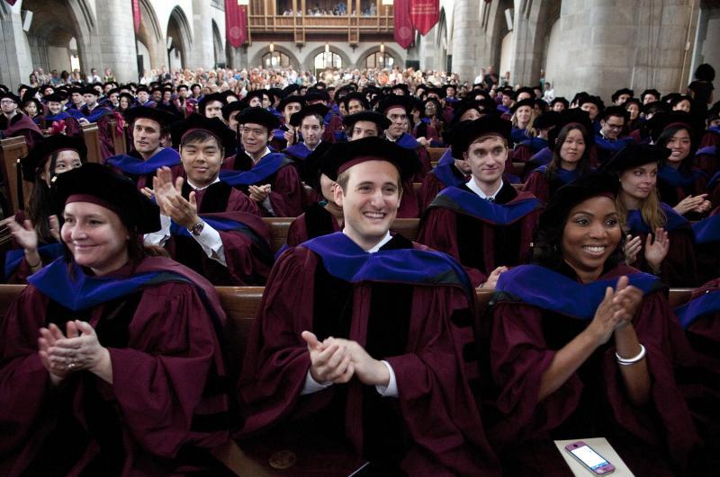 The Class of 2012 enjoys some well-deserved applause.