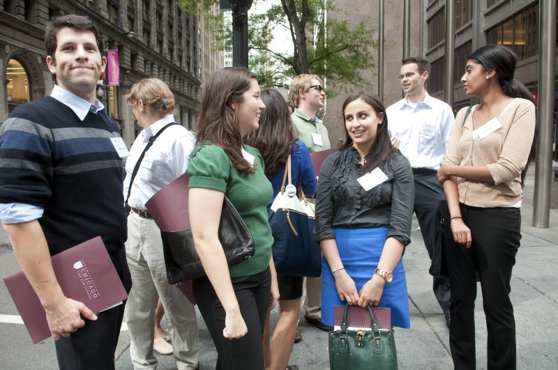 Students navigated Downtown Chicago to make it from site to site. 