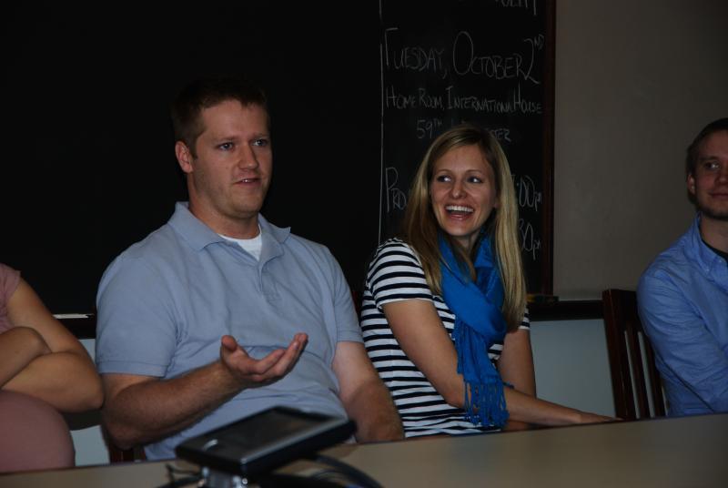 Emily Van Wyck, '13, and her husband talk about being married in law school. Emily Van Wyck, '13, and her husband talk about being married in law school.