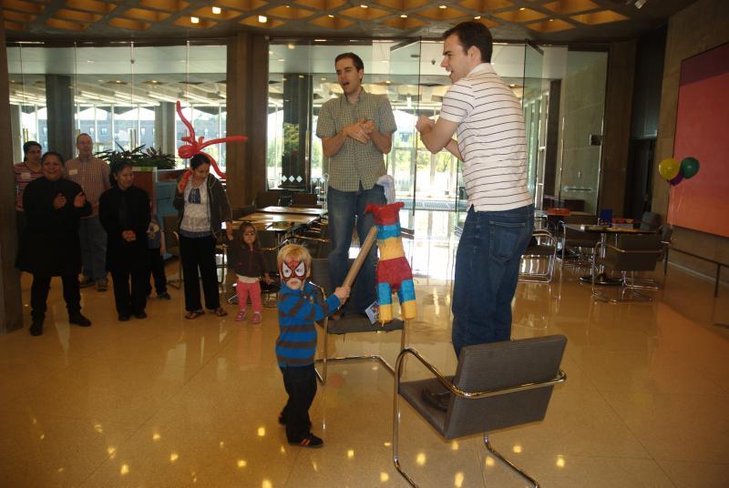 Luckily, the students' knees didn't get whacked, and everyone got treats. Luckily, the students' knees didn't get whacked, and everyone got treats.