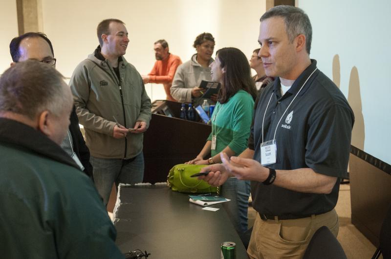 Scott Lerner, founder of Solixir, talks with entrepreneurs. 