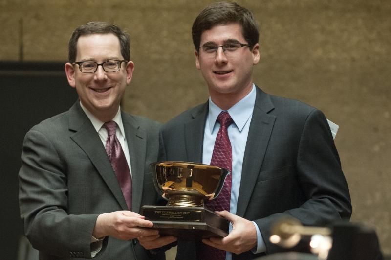Dean Michael Schill with McGushin and the Llewellyn Cup. 