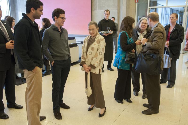 After the talk, Ginsburg mingled with students in the Green Lounge. 