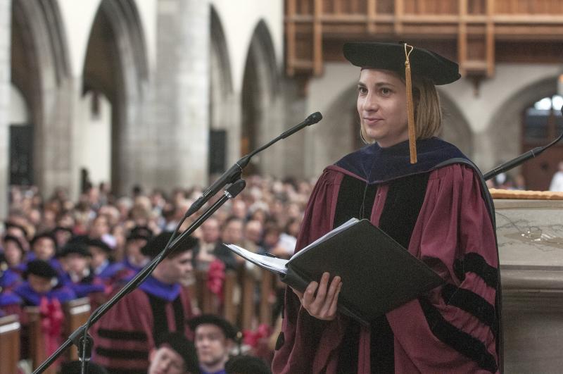 Dean of Students Amy Gardner read the names of the JDs. 