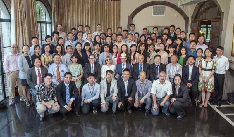 The scholars posed with the Sandors, Dean Schill, and Prof. Ben-Shahar.