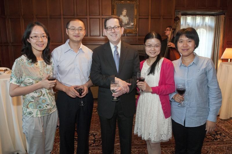 Dean Schill and scholars during the Quadrangle Club banquet. 