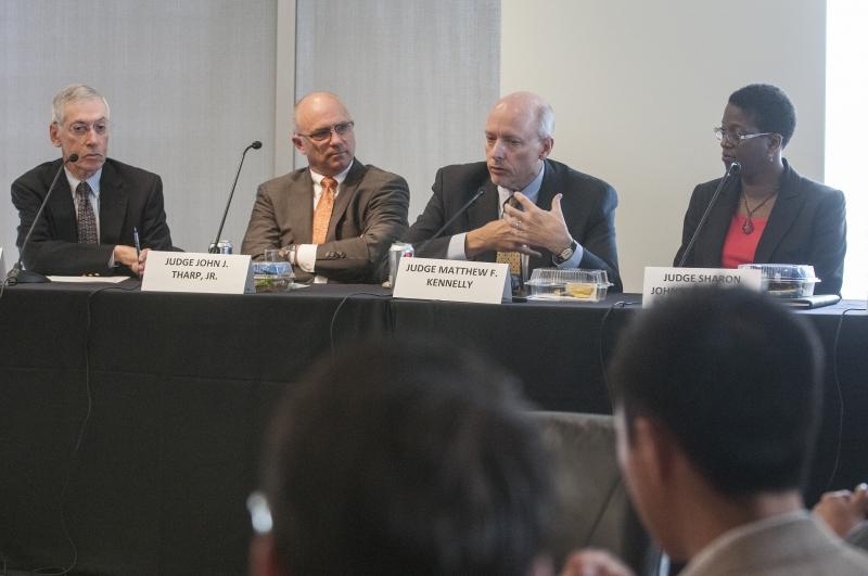 A panel of federal judges spoke over lunch at Sidley Austin. 