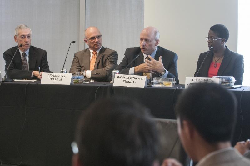 A panel of federal judges spoke over lunch at Sidley Austin. A panel of federal judges spoke over lunch at Sidley Austin.
