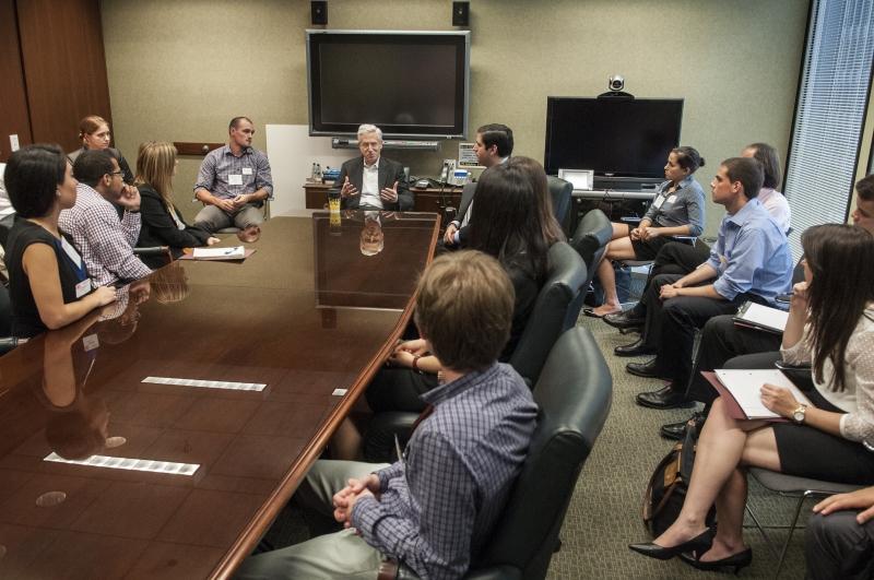 Shapiro talked to the students about how his office runs. Shapiro talked to the students about how his office runs.