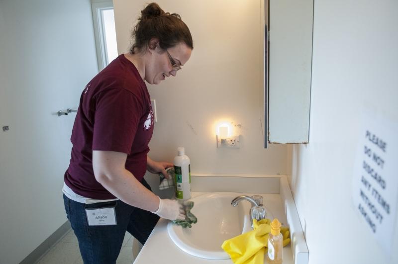 1Ls at the Nathalie Salmon House cleaned resident rooms and bathrooms. 1Ls at the Nathalie Salmon House cleaned resident rooms and bathrooms.
