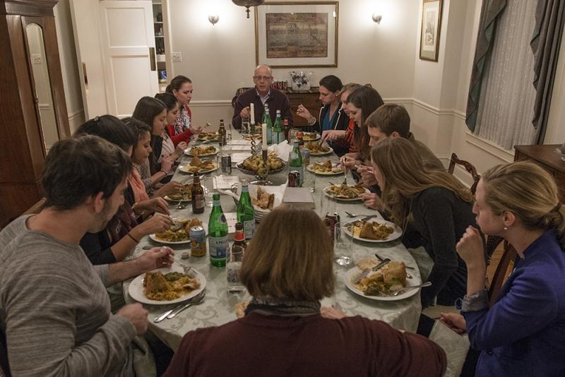 Professors Julie Roin and Saul Levmore have taught a Greenberg Seminar together in their home every year since the program's inception. Professors Julie Roin and Saul Levmore have taught a Greenberg Seminar together in their home every year since the program's inception.