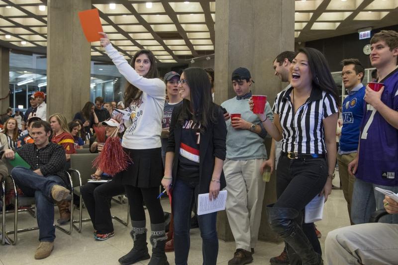 Faculty, students, law firms, and others donate items. 