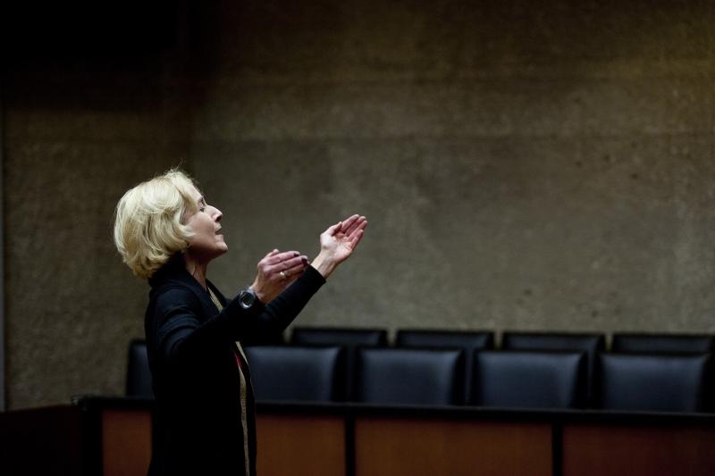 Martha Nussbaum, co-organizer, opened the performances with a song. Martha Nussbaum, co-organizer, opened the performances with a song.