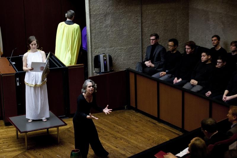 Professor Emily Buss as one of the Furies. Professor Emily Buss as one of the Furies.