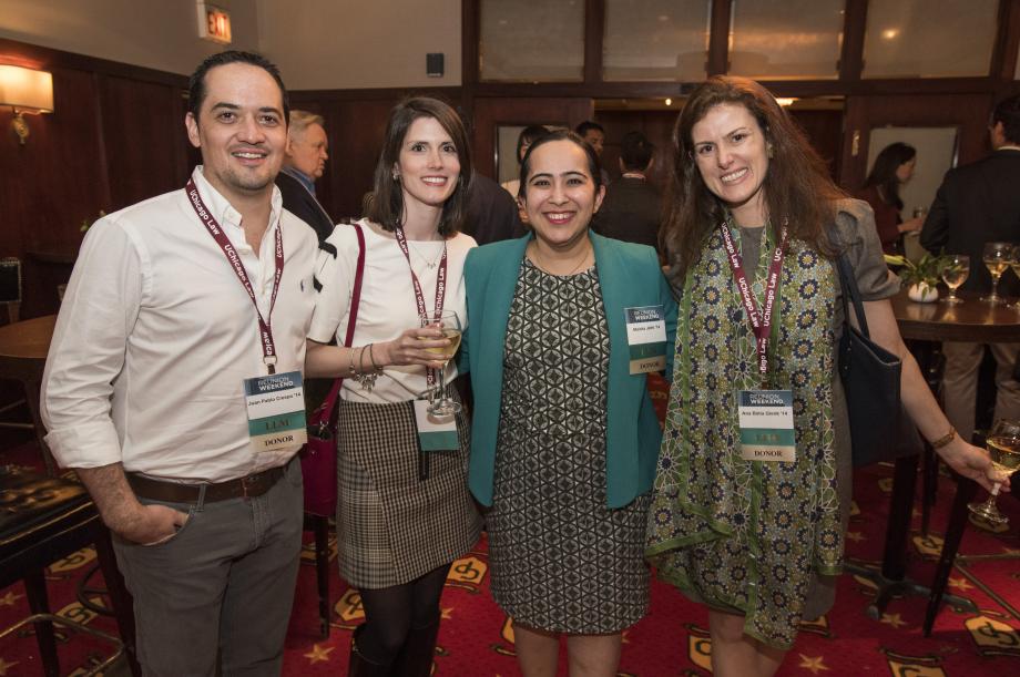 Alumni of the Law School's LLM program gather at the LLM reception.