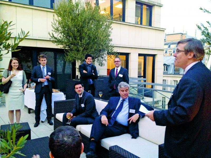 Christopher Baker, ’83, hosted a rooftop reception at Skadden Arps in Paris.