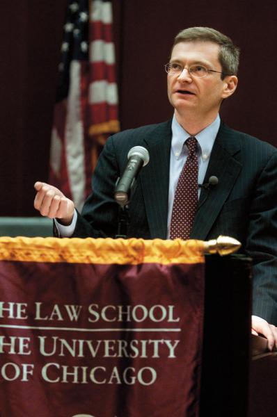 Thomas Miles delivering the Coase Lecture Thomas Miles delivering the Coase Lecture