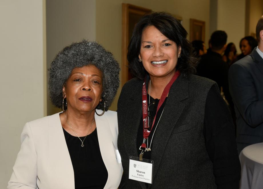 13Professor Herschella Conyers, '83, director of the Criminal and Juvenile Justice Project, and Professor from Practice Sharon Fairley, '06.