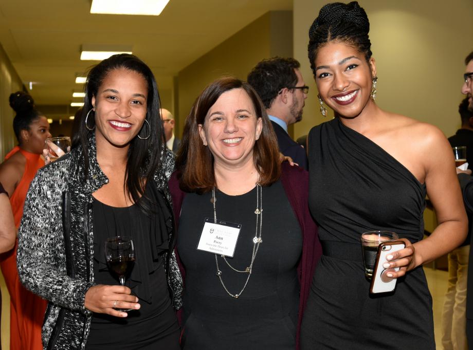 Morgan Arthur, '20, Dean of Admissions Ann Perry, and Savannah West, '20.