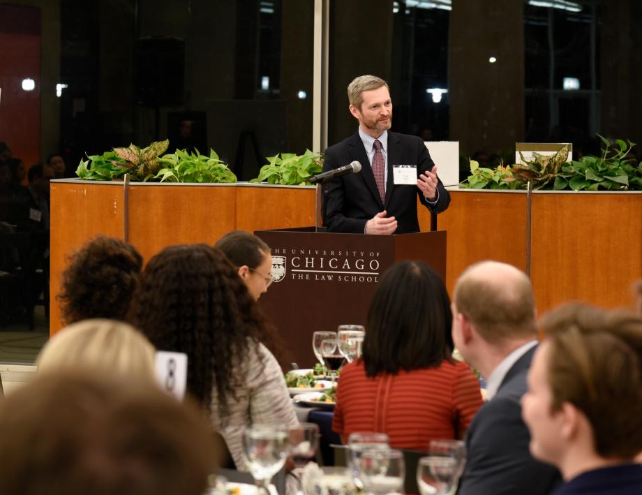 Dean Thomas J. Miles welcoming guests to the event. 