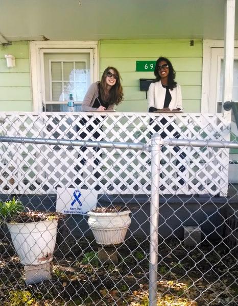 Elise Meyer and a Northwestern student collected signatures to save a school.