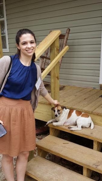 Rachel Zemke and her new friend Stella, who lives in the new house.