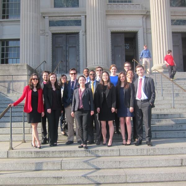 The New Orleans group in front of Orleans Parish Criminal District Court.