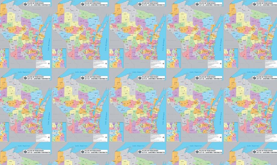 Wisconsin map tiled