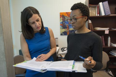 Claudia Flores and Chinwe Chukwuogo, '18