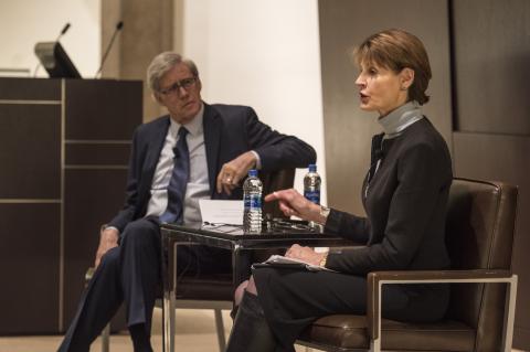 Geof Stone and Joan Biskupic at the Schwartz Lecture