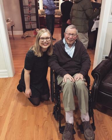 Elisabeth Mayer, '20, and her grandpa, Frank "Denny" Mayer, '59