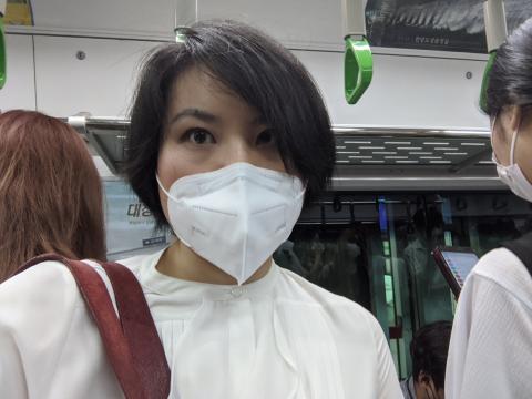 Carol Kim on subway in South Korea