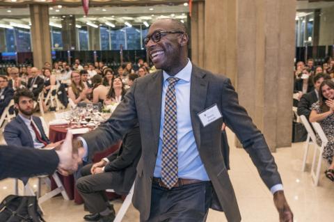 Travis Gidado at the Graduating Students Dinner