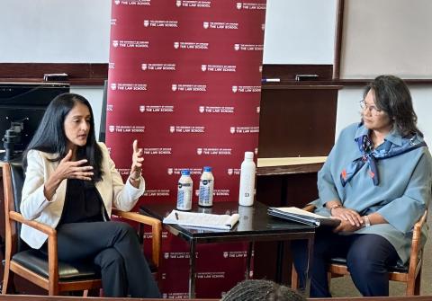 Associate Attorney General Vanita Gupta with Professor from Practice Sharon R. Fairley