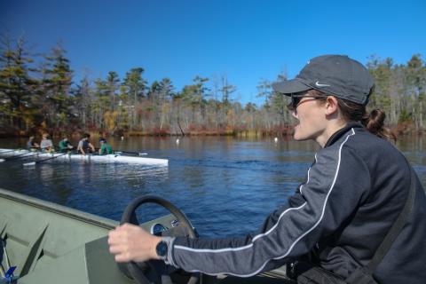 Charlotte Berry in a row boat
