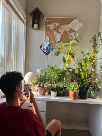 Luke Coleman with plants