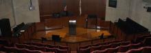 Law School courtroom, empty