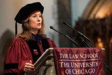 Katherine Adams at the lectern