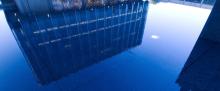 Law School reflected in the pool