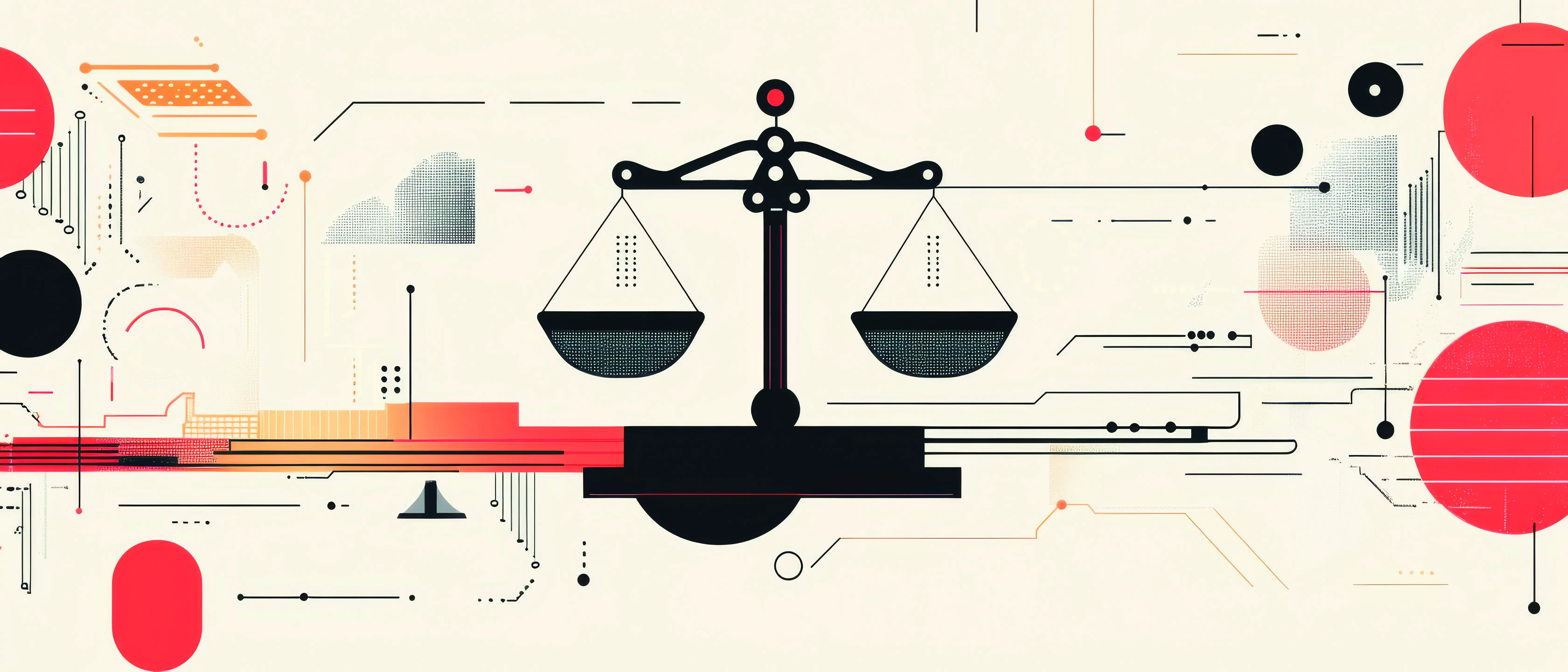 Abstract art of scale and other shapes