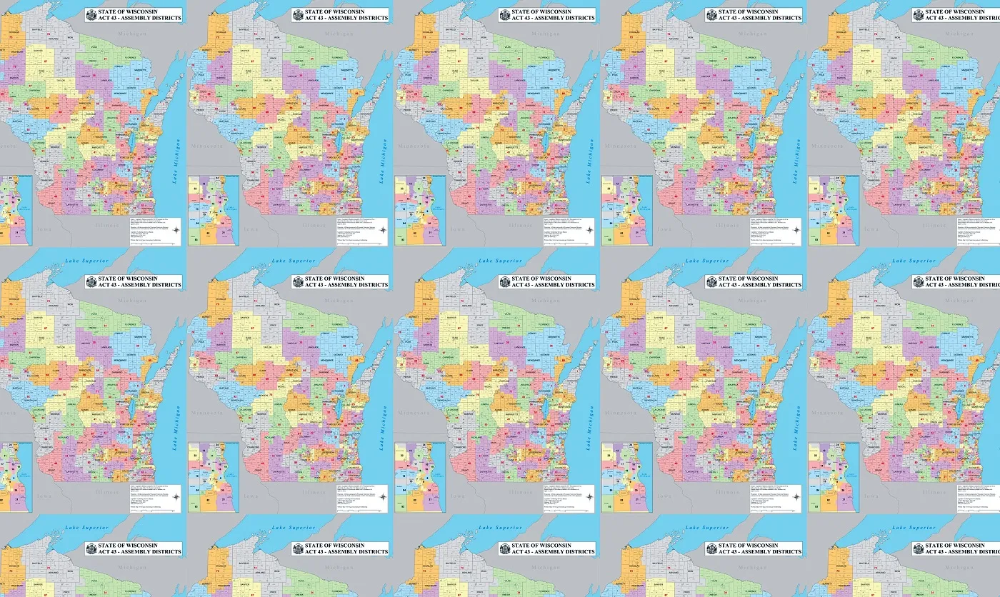 Wisconsin map tiled